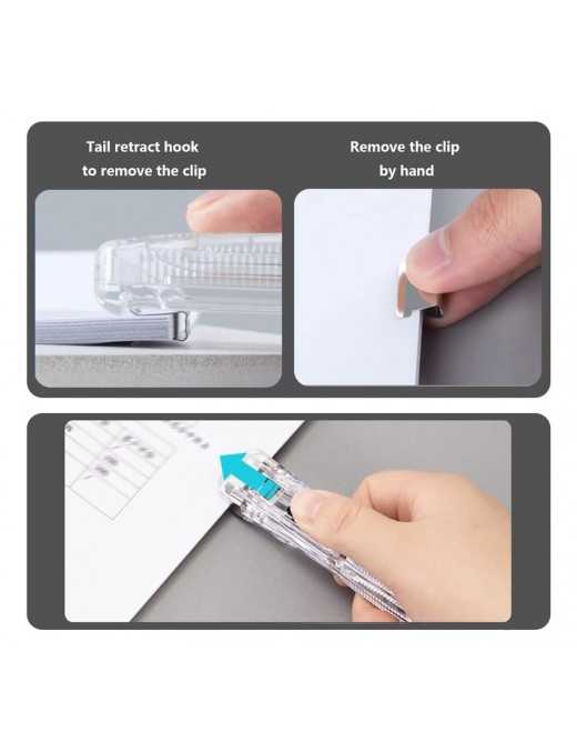 MP συρραπτικό τύπου κλιπ PA109 με 8x επαναχρησιμοποιήσιμα κλιπ, 45 φύλλα, διάφανο MP συρραπτικό τύπου κλιπ PA109 με 8x επαναχρησιμοποιήσιμα κλιπ, 45 φύλλα, διάφανο