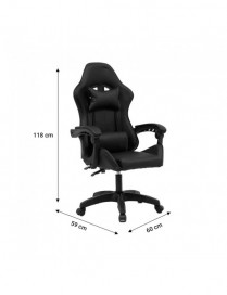 Καρέκλα γραφείου gaming William pakoworld PU μαύρο