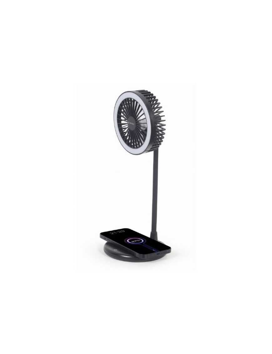 GEMBIRD DESKTOP FAN WITH LED LAMP AND WIRELESS CHARGER