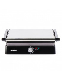 Petra Electric Επιτραπέζια Ηλεκτρική Ψησταριά Αυλακωτής Πλάκας 2200W με Καπάκι και Ρυθμιζόμενο Θερμοστάστη 29x23εκ. PT-4076