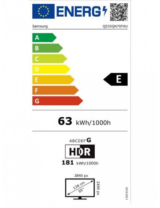 SAMSUNG Neo QLED 4K QE55QN70FAUXXH Mini LED AI TV 55" Τηλεόραση