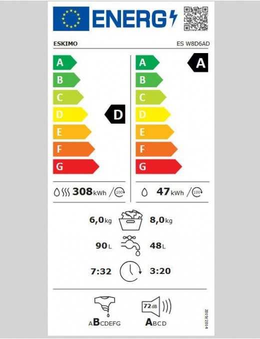Eskimo ES W8D6AD Πλυντήριο/Στεγνωτήριο