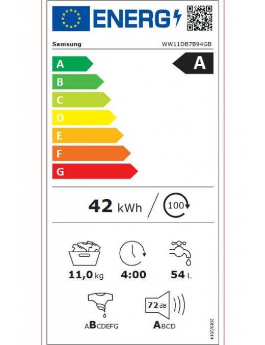 SAMSUNG WW11DB7B94GBU4 Πλυντήριο Ρούχων