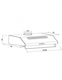 Gruppe Pratico S-3002A-A01-M29-600 Ελεύθερος Απορροφητήρας 60cm Μαύρος