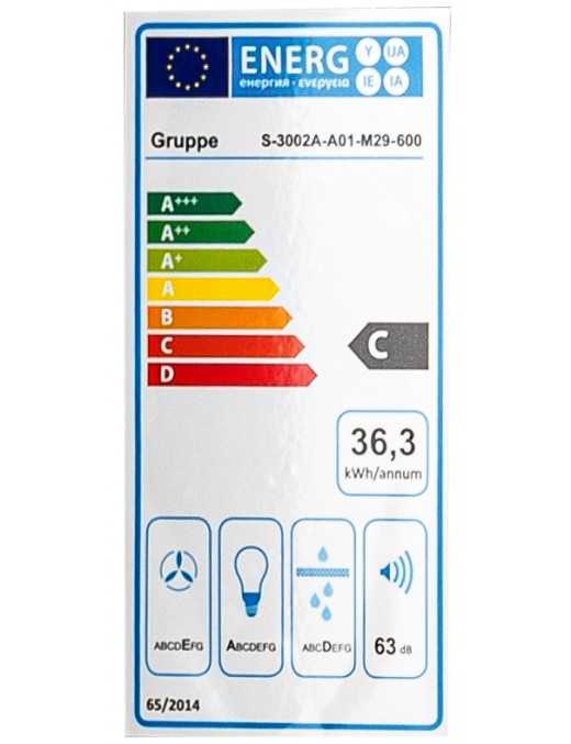 Gruppe Pratico S-3002A-A01-M29-600 Ελεύθερος Απορροφητήρας 60cm Μαύρος