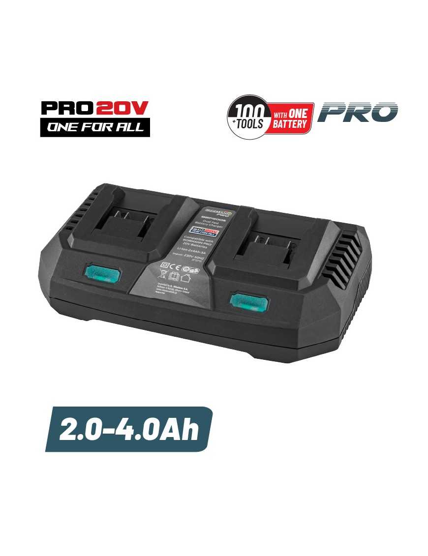 BORMANN Pro BBP2005 Φορτιστής Διπλής Μπαταρίας 20V Li-Ion-2X4Ah-3A