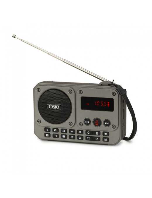 Οsio OPR-3020 Γκρι ψηφιακό φορητό ραδιόφωνο με Bluetooth, AUX, USB, FM, κάρτα TF, REC-5W