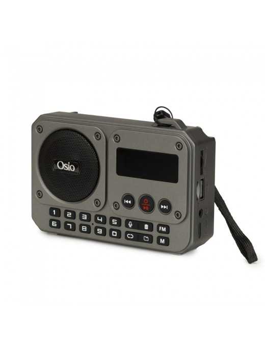 Οsio OPR-3020 Γκρι ψηφιακό φορητό ραδιόφωνο με Bluetooth, AUX, USB, FM, κάρτα TF, REC-5W