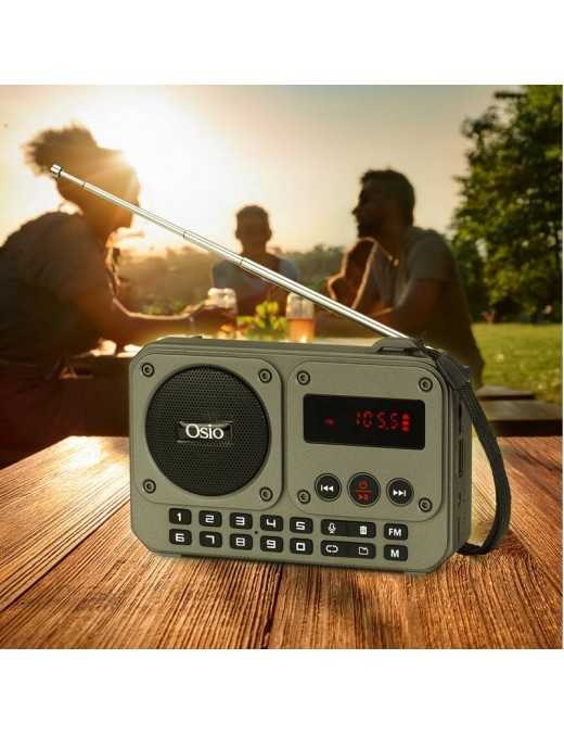 Οsio OPR-3020 Γκρι ψηφιακό φορητό ραδιόφωνο με Bluetooth, AUX, USB, FM, κάρτα TF, REC-5W