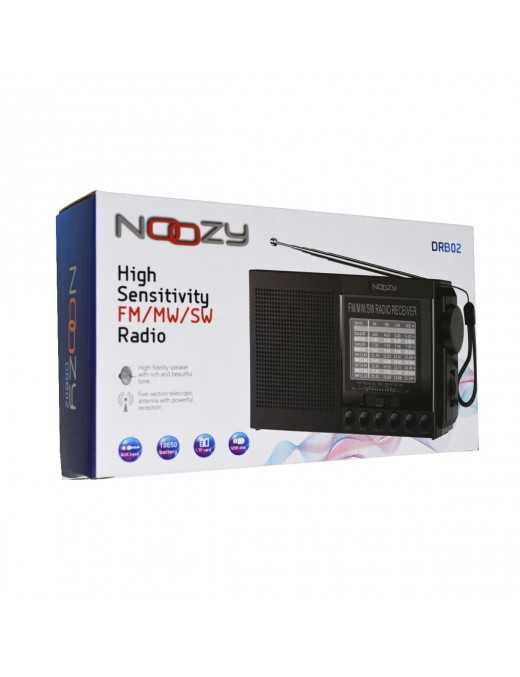 Noozy DRB02 Φορητό Ραδιόφωνο Μπαταρίας με USB Μαύρο