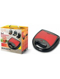 Brock SSM 2003 RD Τοστιέρα με Αποσπώμενες Πλάκες για 2 Τοστ 750W Κόκκινη