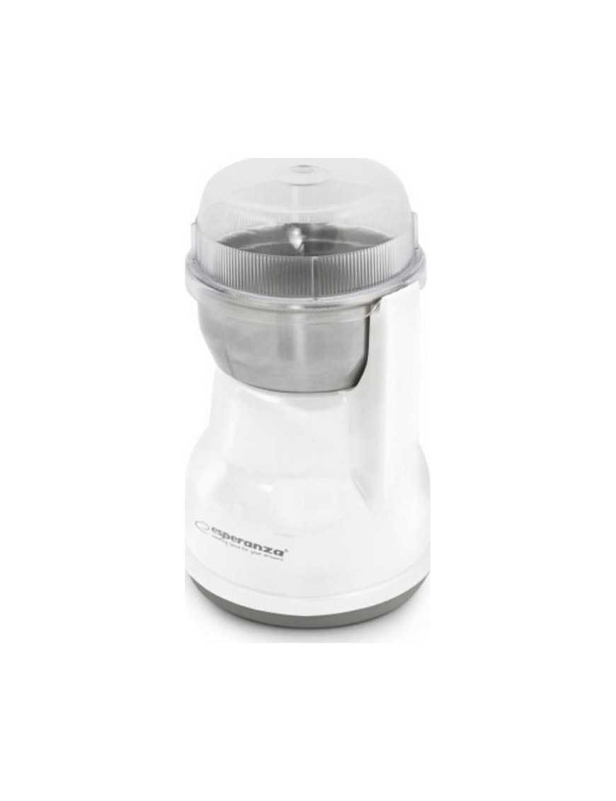 Esperanza EKC002W Ηλεκτρικός Μύλος Καφέ 160W με Χωρητικότητα 50gr Λευκός