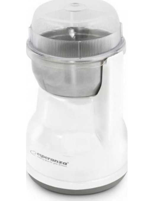 Esperanza EKC002W Ηλεκτρικός Μύλος Καφέ 160W με Χωρητικότητα 50gr Λευκός