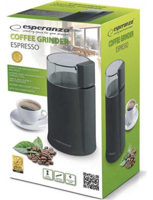 Esperanza EKC001K Ηλεκτρικός Μύλος Καφέ 160W με Χωρητικότητα 50gr Μαύρος
