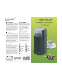 Esperanza EKC001K Ηλεκτρικός Μύλος Καφέ 160W με Χωρητικότητα 50gr Μαύρος