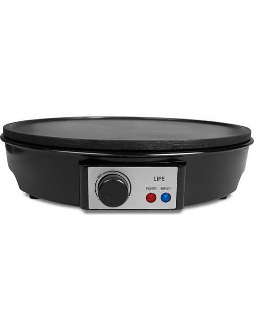 Life Mykrepa Κρεπιέρα 30cm Μαύρη 1000W