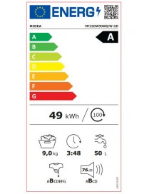MIDEA MF200W90WB/W-GR Πλυντήριο Ρούχων + Δώρο Σίδερο Ατμού