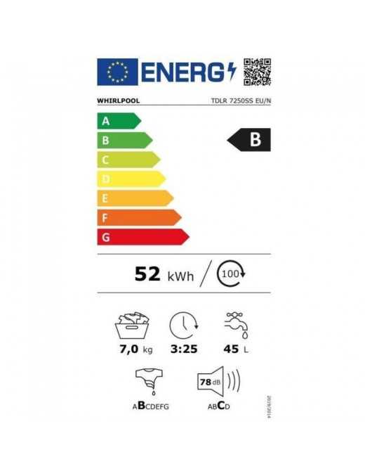 WHIRLPOOL TDLR 7250SS Πλυντήριο Ρούχων