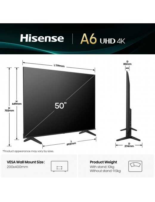 HISENSE 50A6Q UHD Smart 50'' Τηλεόραση