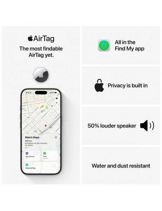 APPLE AirTag (1 Pack) Bluetooth Tracker (MFE94ZM/A)