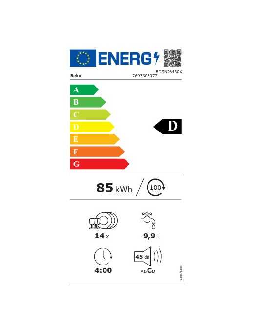 BEKO BDSN26430X Εντοιχιζόμενο Πλυντήριο Πιάτων