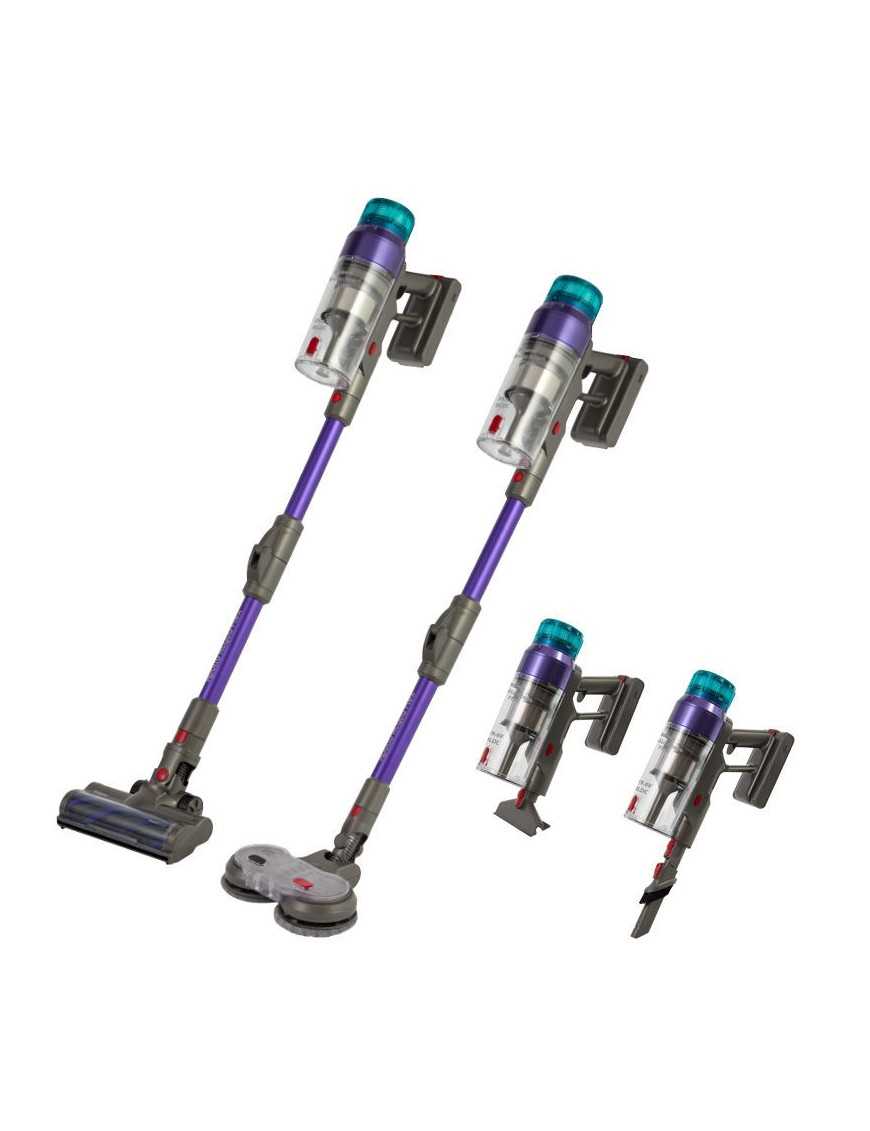 Primo PRVC-40507 Apollo Aqua Flex 3σε1 Σκούπα επαναφορτιζόμενη 29.6V BLDC μοτέρ Γκρι-Μωβ