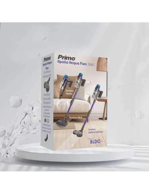 Primo PRVC-40507 Apollo Aqua Flex 3σε1 Σκούπα επαναφορτιζόμενη 29.6V BLDC μοτέρ Γκρι-Μωβ