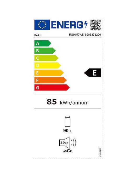 Beko RS9152WN Mini Bar 90lt Υ85xΠ48xΒ45εκ. Λευκό