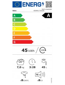Beko TB721DAESEE Πλυντήριο Ρούχων Άνω Φόρτωσης 7kg 1200 Στροφών
