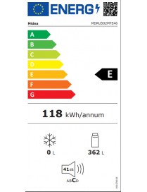Midea MDRU502MTE46 Ψυγείο Συντήρησης 362lt NoFrost Inox