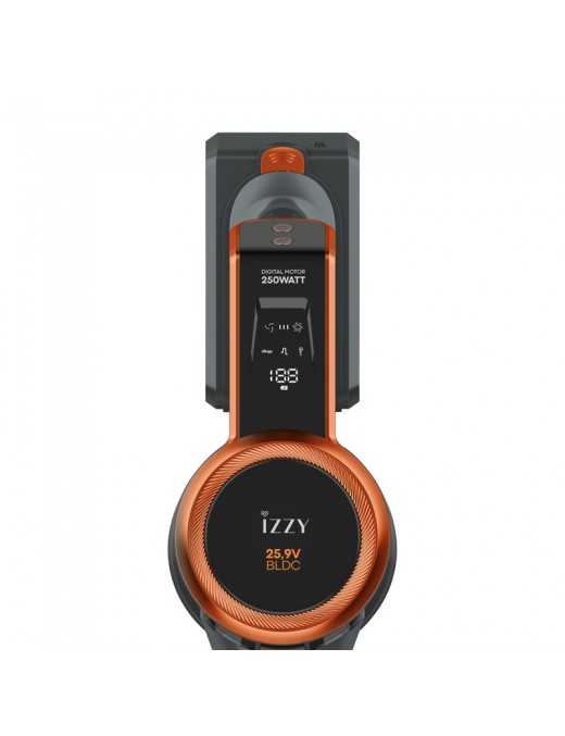Izzy IZ-4007 Επαναφορτιζόμενη Σκούπα 2 σε 1 Stick & Χειρός 25.9V Πορτοκαλί