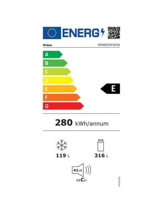 Midea MDRB593FGE46 Ψυγειοκαταψύκτης 435lt NoFrost Inox
