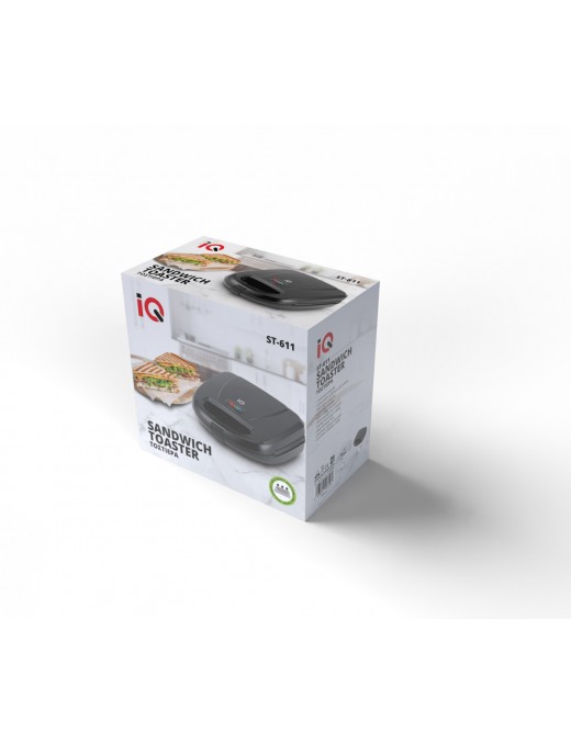 IQ ST-611 Τοστιέρα για 2 Τοστ 750W Μαύρη