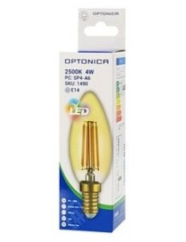 OPTONICA LED λάμπα Candle C35 Filament 1490, 4W, 2500K, E14, 400lm