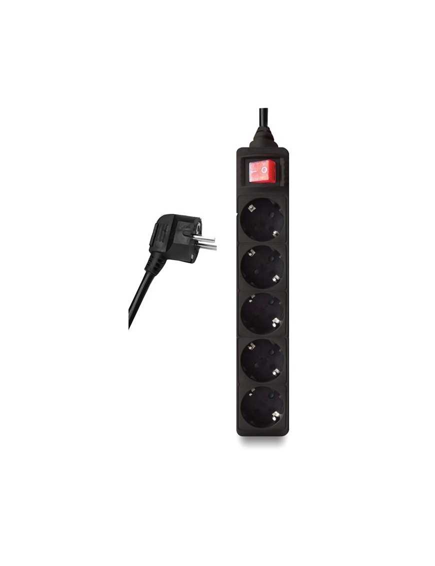 POWERTECH πολύπριζο PT-875, 5x schuko, 16A, 1.5m, μαύρο