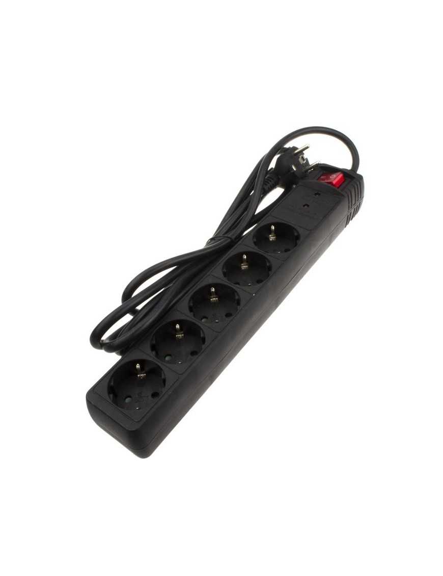 POWERTECH πολύπριζο ασφαλείας PT-881, 5x schuko, 16A, 1.5m, μαύρο