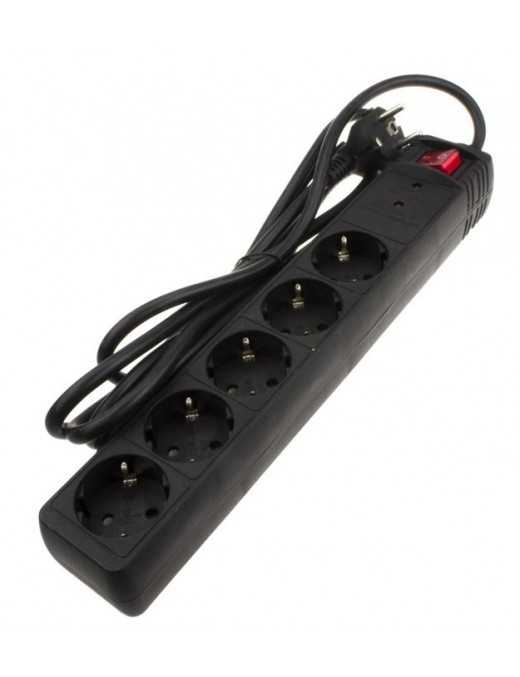 POWERTECH πολύπριζο ασφαλείας PT-881, 5x schuko, 16A, 1.5m, μαύρο
