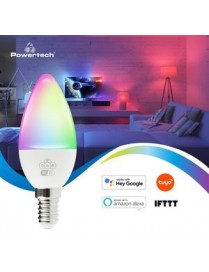 POWERTECH Smart λάμπα LED E14-009, Wi-Fi, 5W, E14, RGB 2700-6500K