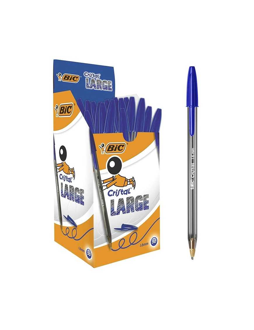 BIC στυλό διαρκείας Cristal Lagre με μύτη 1.6mm, μπλε, 50τμχ