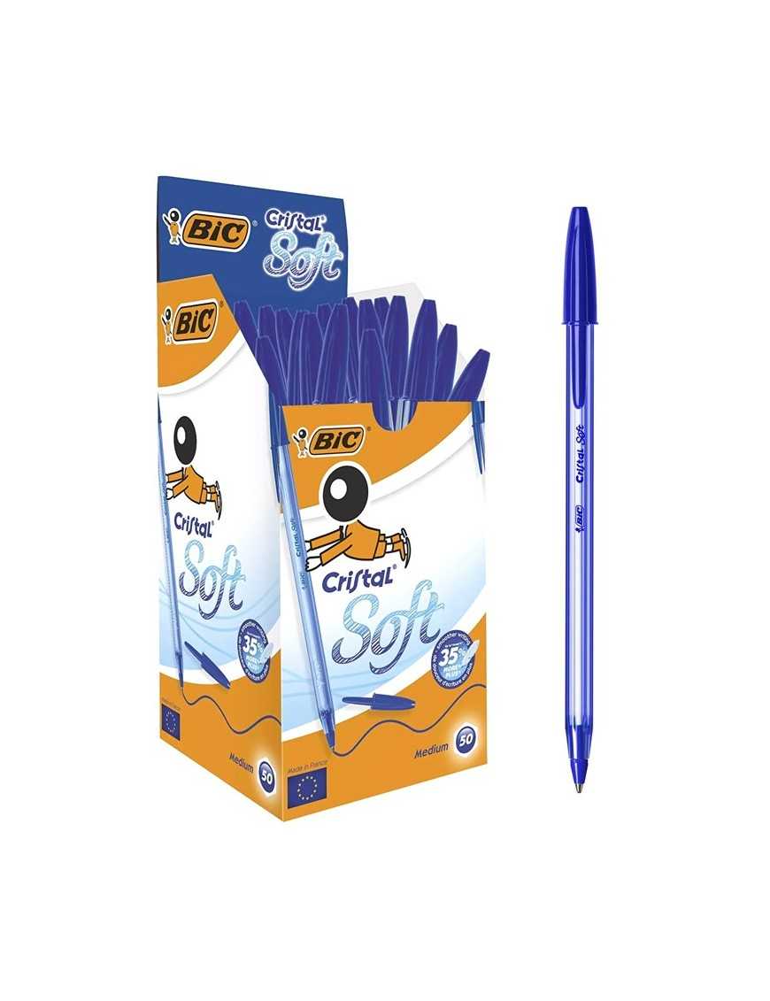 BIC στυλό διαρκείας Cristal Soft με μύτη 1.2mm, μπλε, 50τμχ