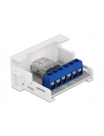 DELOCK module USB σε terminal block Easy 45 81343, 22.5x45mm, λευκό
