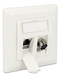 DELOCK Wall Outlet για Keystone 86202, 2 Port