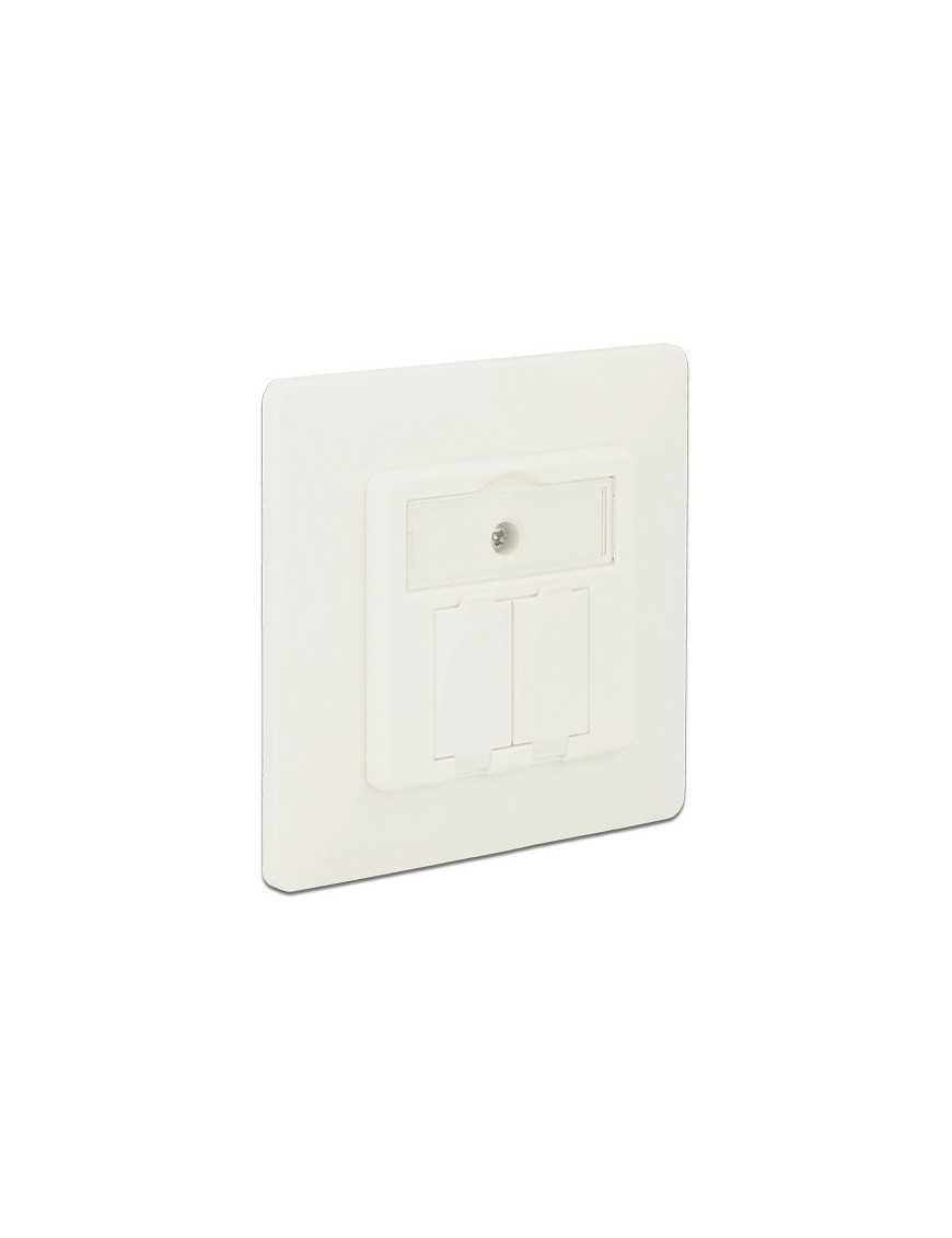 DELOCK Wall Outlet για Keystone 86219, 2 Port