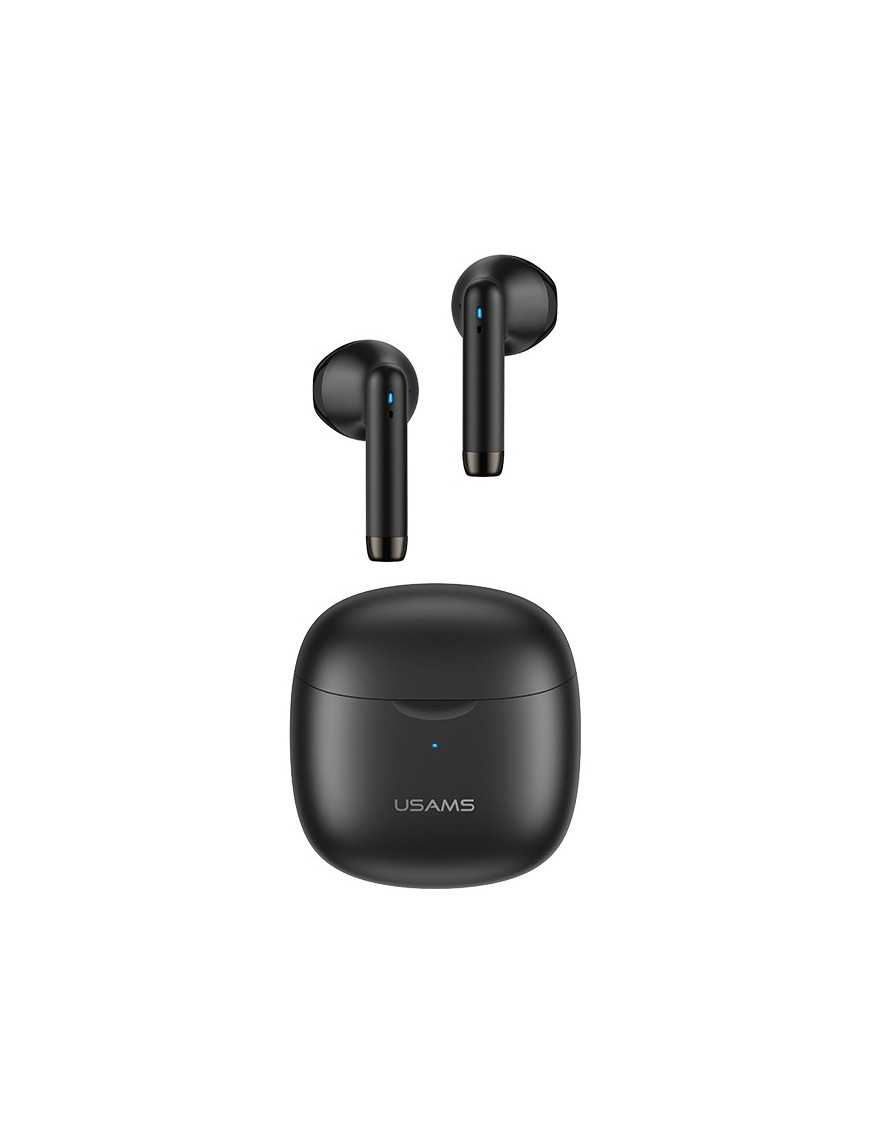 USAMS earphones IA04 με θήκη φόρτισης, True Wireless, μαύρα