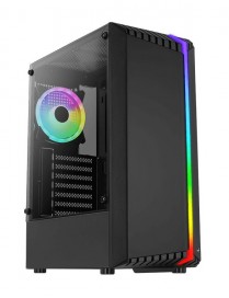 AEROCOOL PC case mid tower BIONIC-G, 206x450x372mm, 1x RGB fan, μαύρο