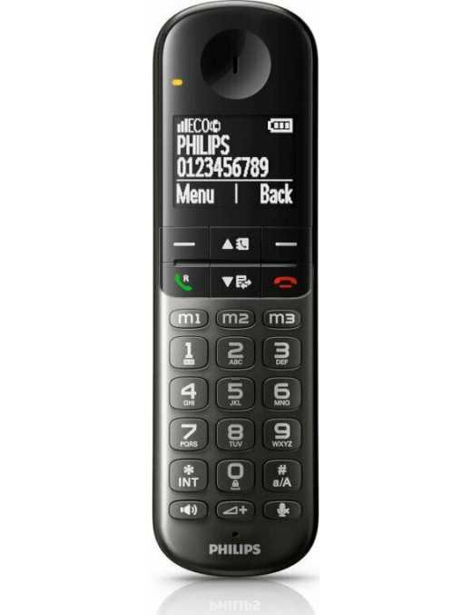 Philips XL4901DS/GRS Ασύρματο Τηλέφωνο με Aνοιχτή Aκρόαση Μαύρο