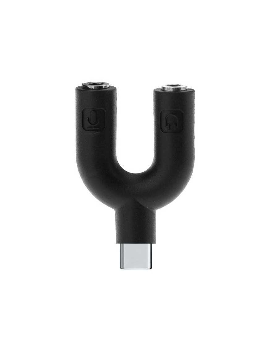 POWERTECH αντάπτορας USB Type-C σε 2x 3.5mm CAB-J052, μαύρος