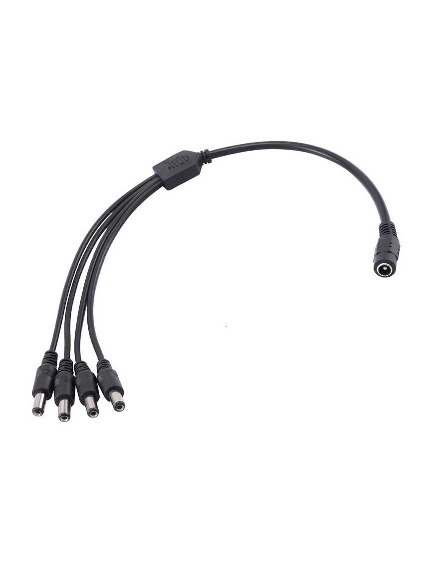 FOLKSAFE splitter DC1F4M, 1 θηλυκό σε 4 αρσενικά, 5.5x2.1mm, 4τμχ