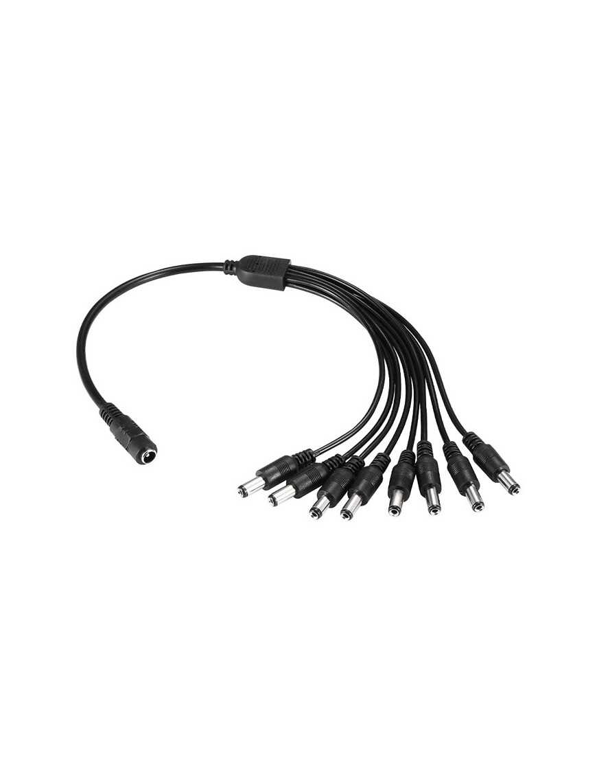 FOLKSAFE splitter DC1F8M, 1 θηλυκό σε 8 αρσενικά, 5.5x2.1mm, 4τμχ