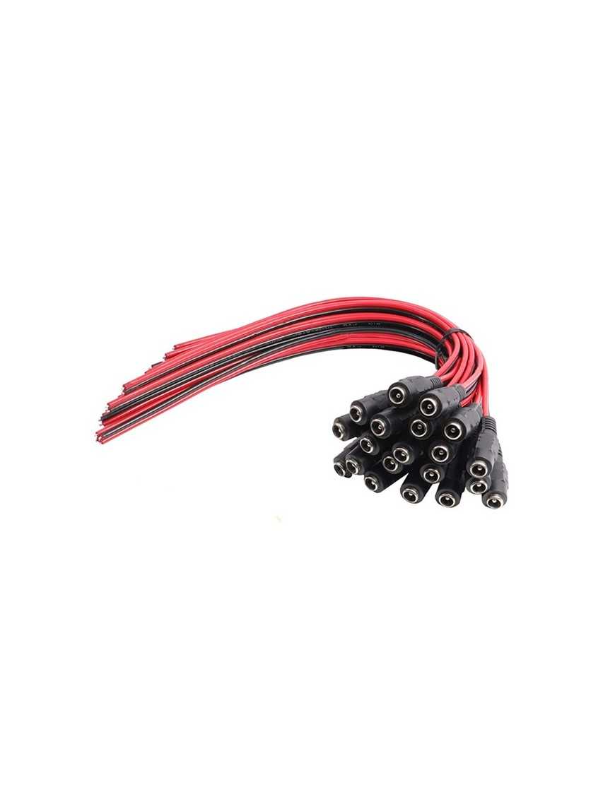FOLKSAFE καλώδιο FS-DCPIGTAIL-F με θηλυκό βύσμα 5.5x2.1mm, 10τμχ
